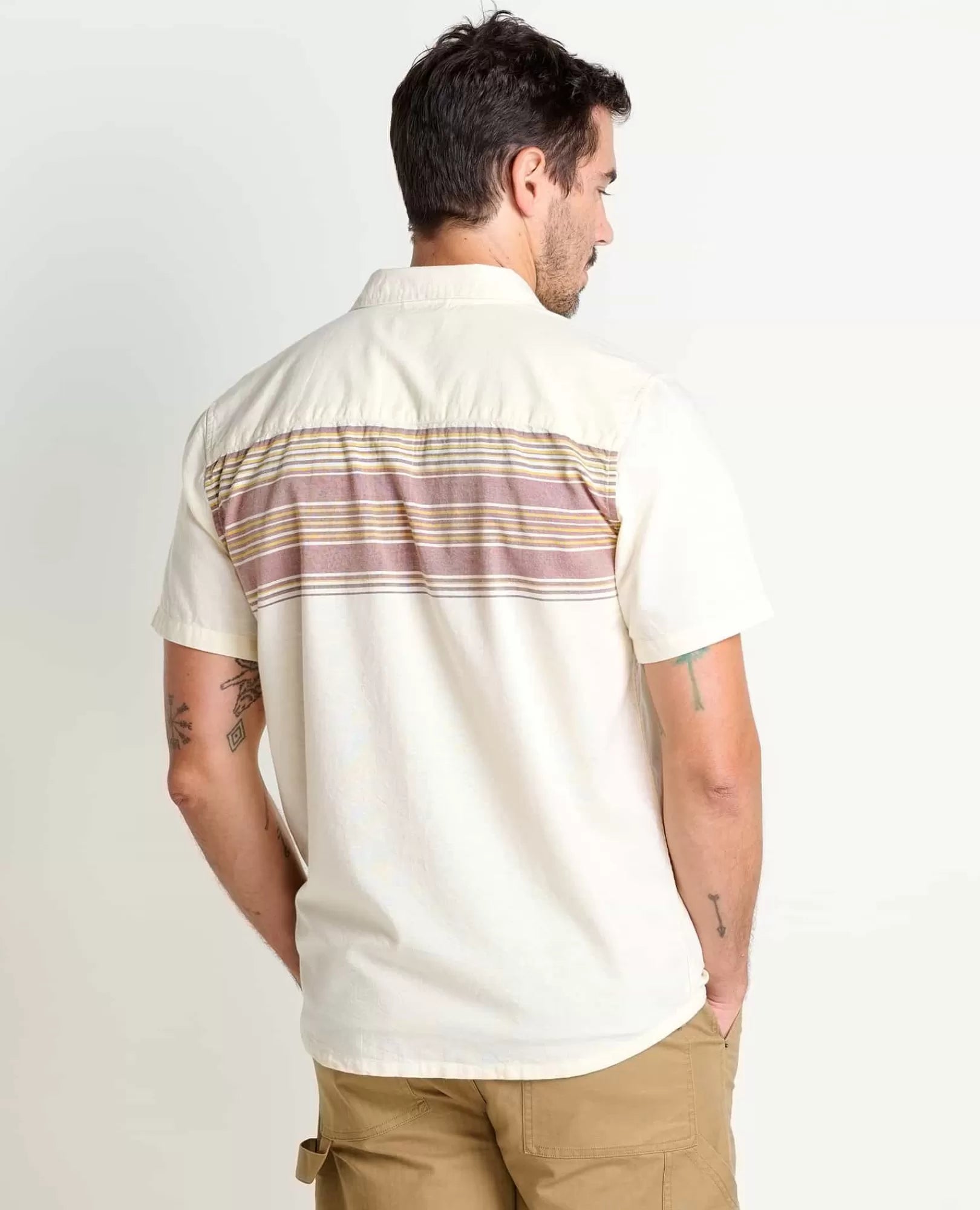 Airscape Organic Cotton Open-Weave Short Sleeve Shirt in Lichen Check