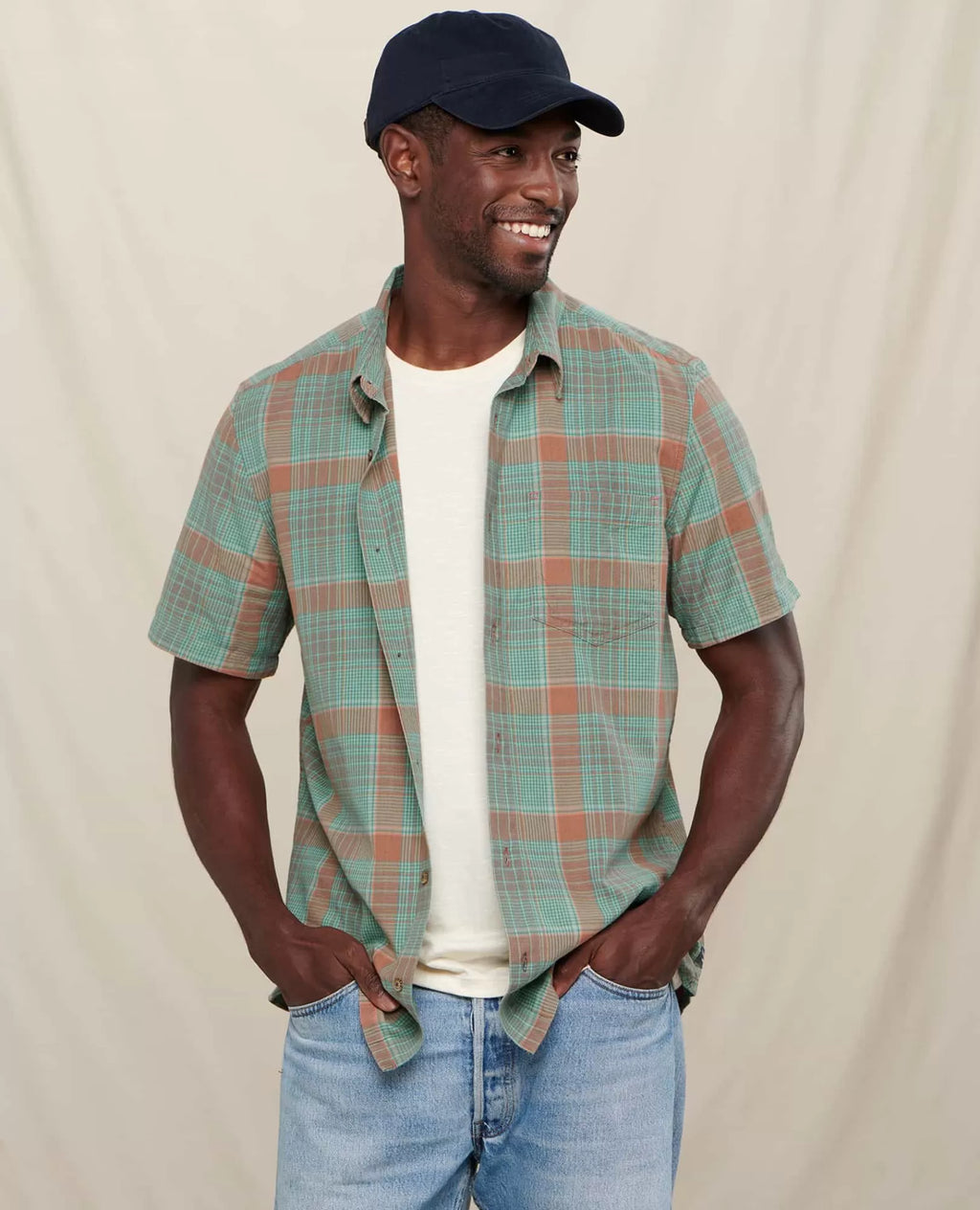 Airscape Organic Cotton Open-Weave Short Sleeve Shirt in Nutmeg