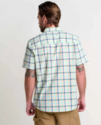 Airscape Organic Cotton Open-Weave Short Sleeve Shirt in Lichen Check