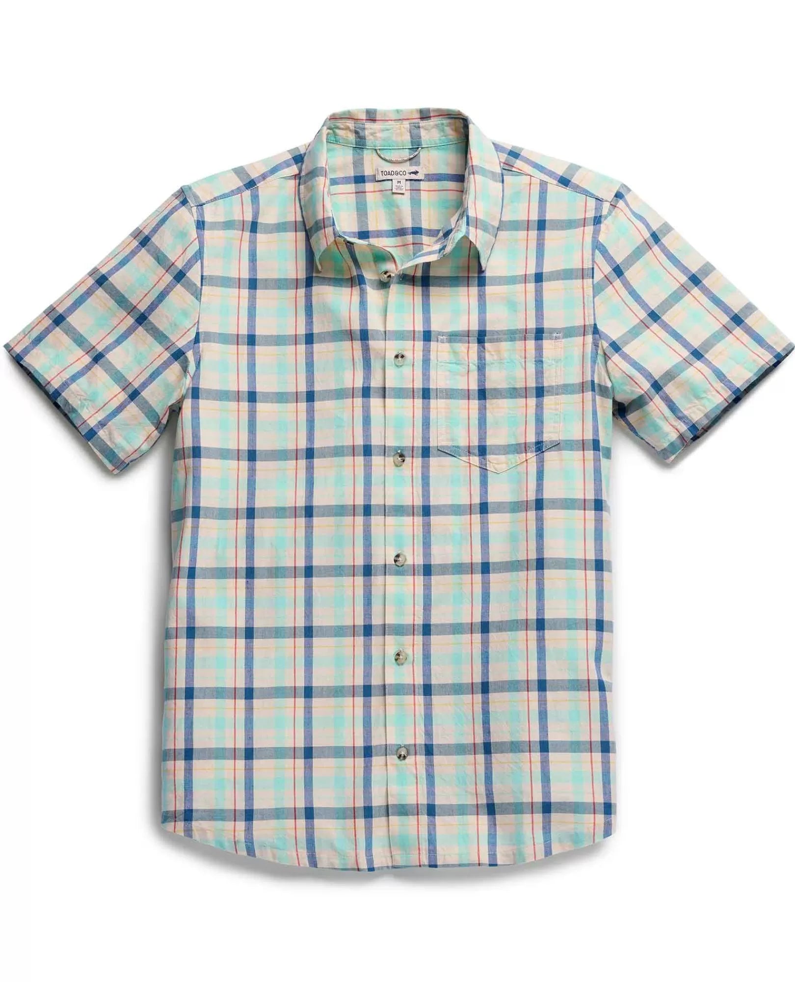 Airscape Organic Cotton Open-Weave Short Sleeve Shirt in North Shore Stripe