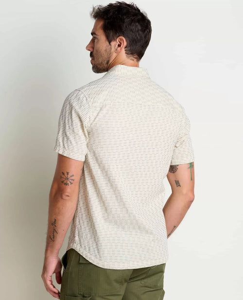 Harris Lightweight Organic Cotton Short Sleeve Shirt in Pacific