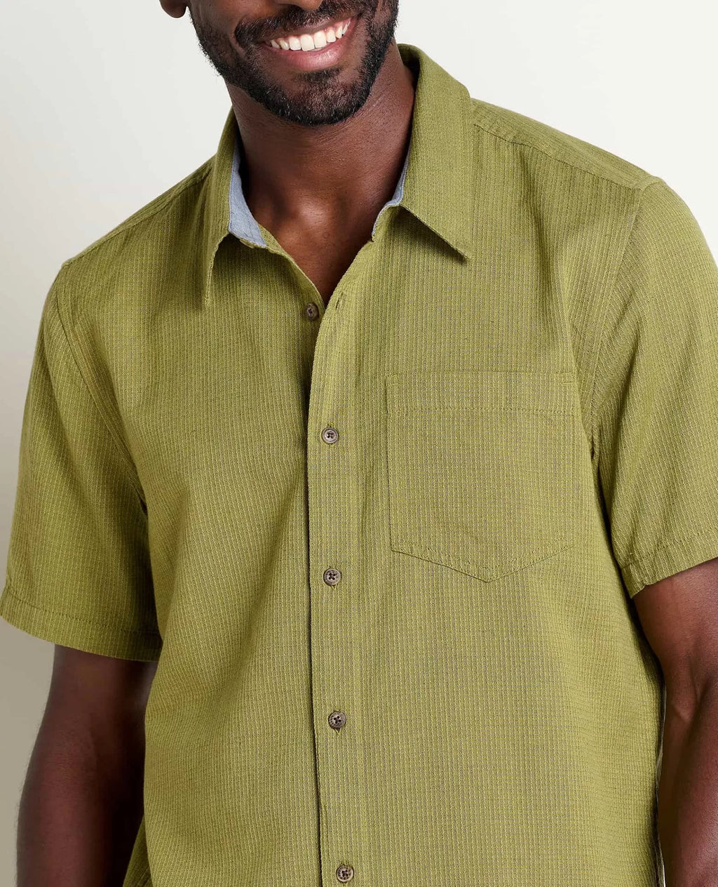 Harris Lightweight Organic Cotton Short Sleeve Shirt in Twine
