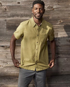 Harris Lightweight Organic Cotton Short Sleeve Shirt in Hazel