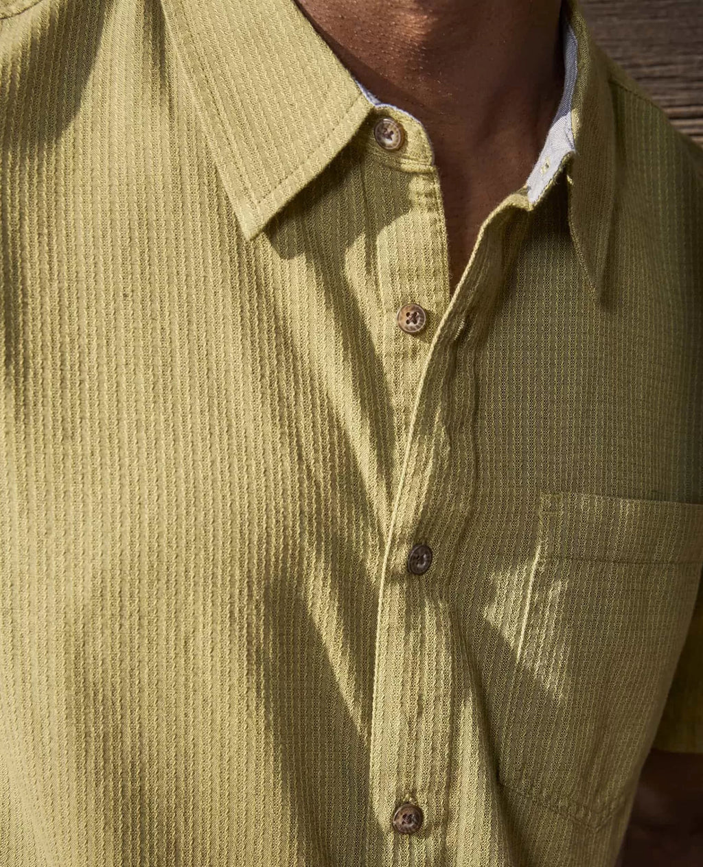 Harris Lightweight Organic Cotton Short Sleeve Shirt in Salt