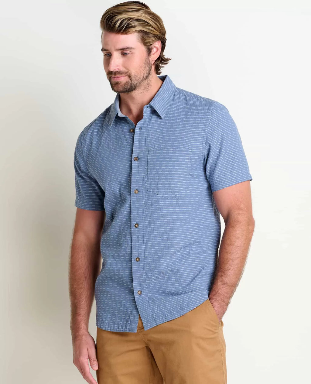 Harris Lightweight Organic Cotton Short Sleeve Shirt in North Shore