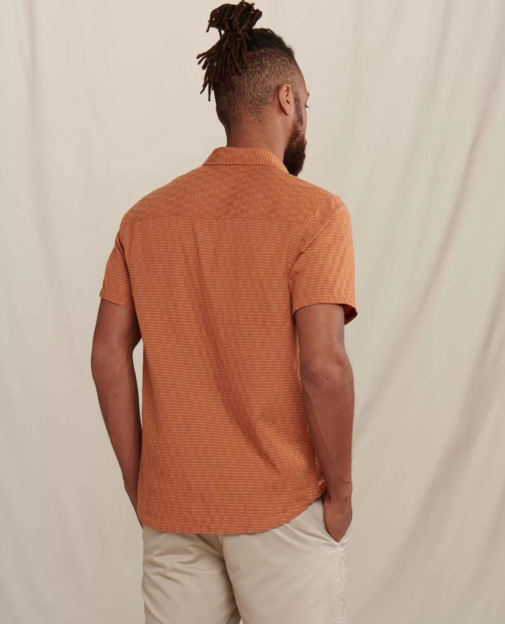 Harris Organic Cotton Textured Short Sleeve Shirt in Twine