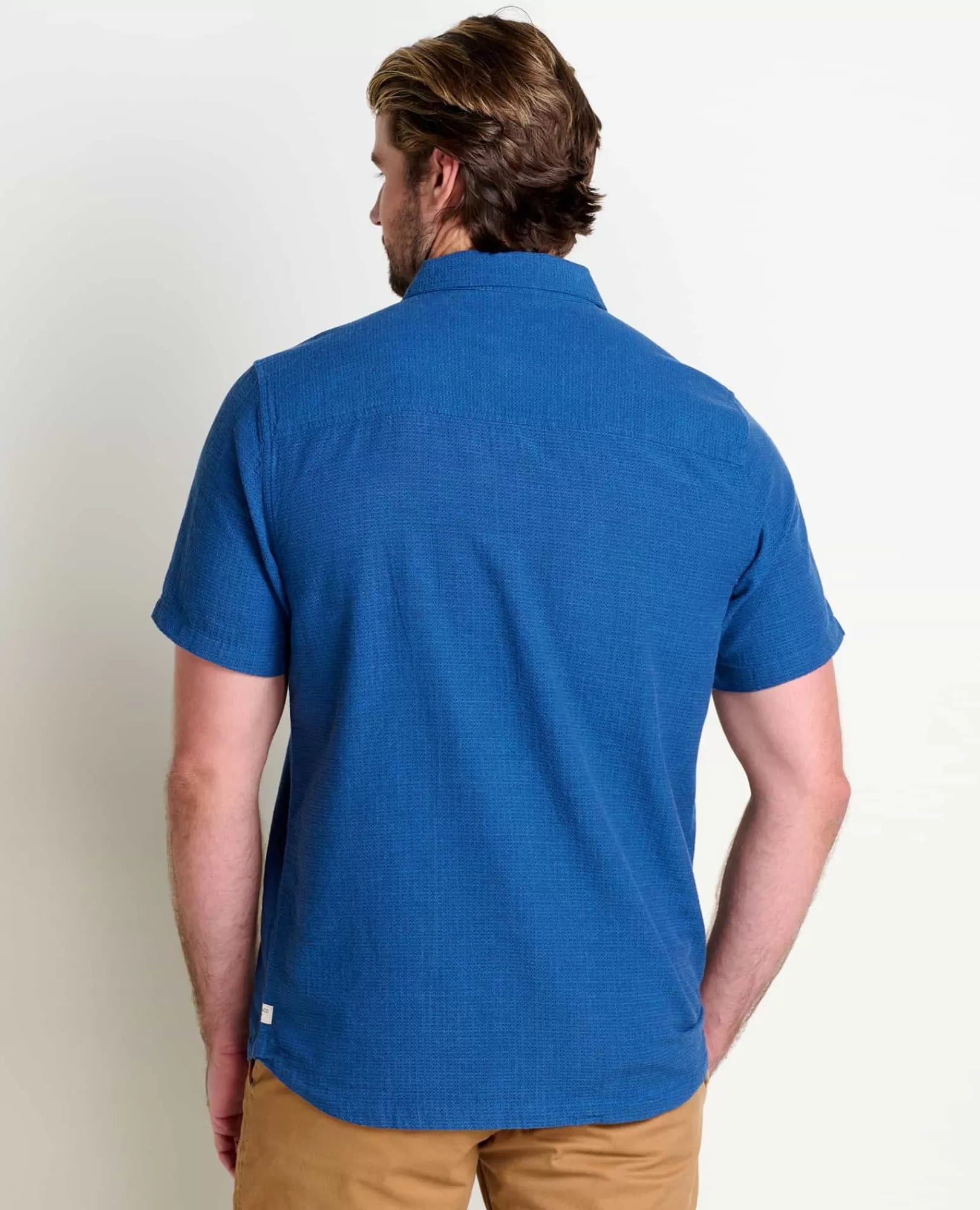 Harris Organic Cotton Textured Short Sleeve Shirt in Hazel