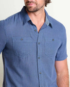 Honcho Organic Cotton Dobby Short Sleeve Shirt in Salt II