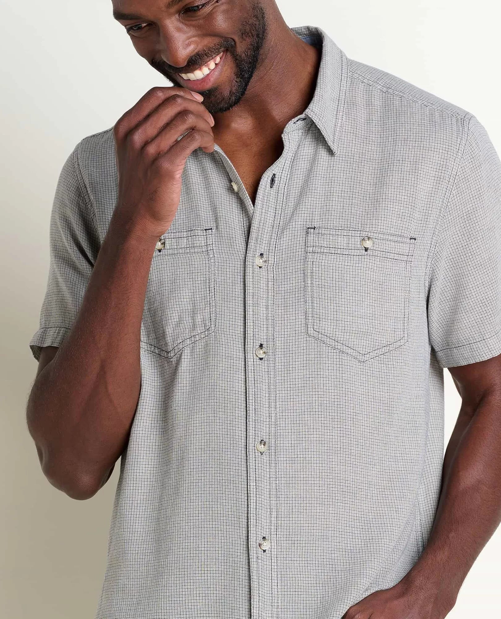 Honcho Packable Organic Cotton Short Sleeve Shirt in Rust