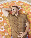 Men’s Fletcher Lightweight Travel Short Sleeve Shirt in Green Moss