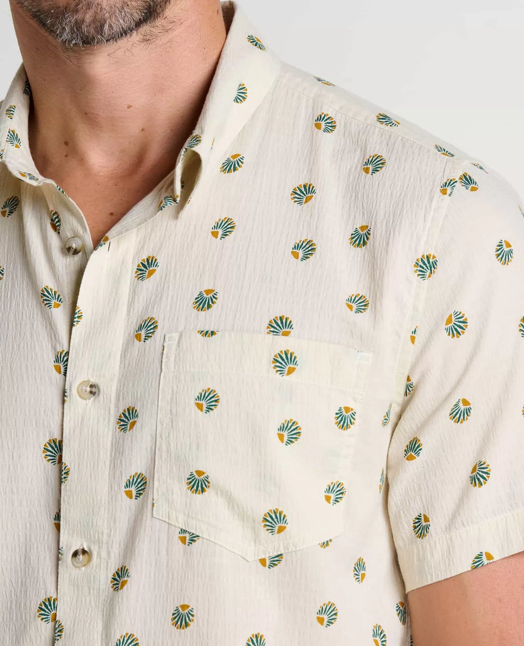 Men’s Fletcher Lightweight Travel Short Sleeve Shirt in Green Moss