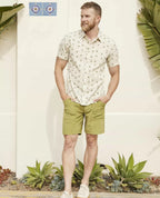 Men’s Fletcher Lightweight Travel Short Sleeve Shirt in Salt Agave Print