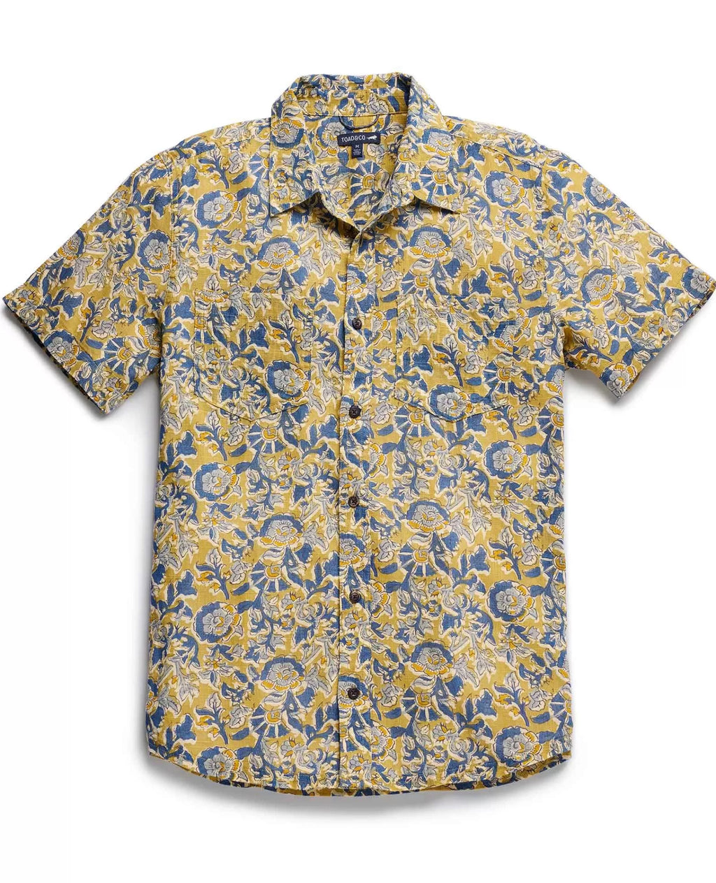 Salton Organic Cotton Slub Short Sleeve Shirt in Barley Stripe