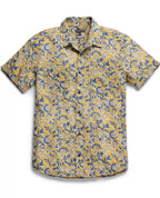 Salton Organic Cotton Slub Short Sleeve Shirt in Barley Stripe