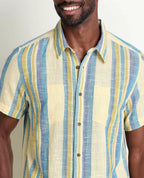 Salton Organic Cotton Slub Short Sleeve Shirt in Mantis Kalamkari Print