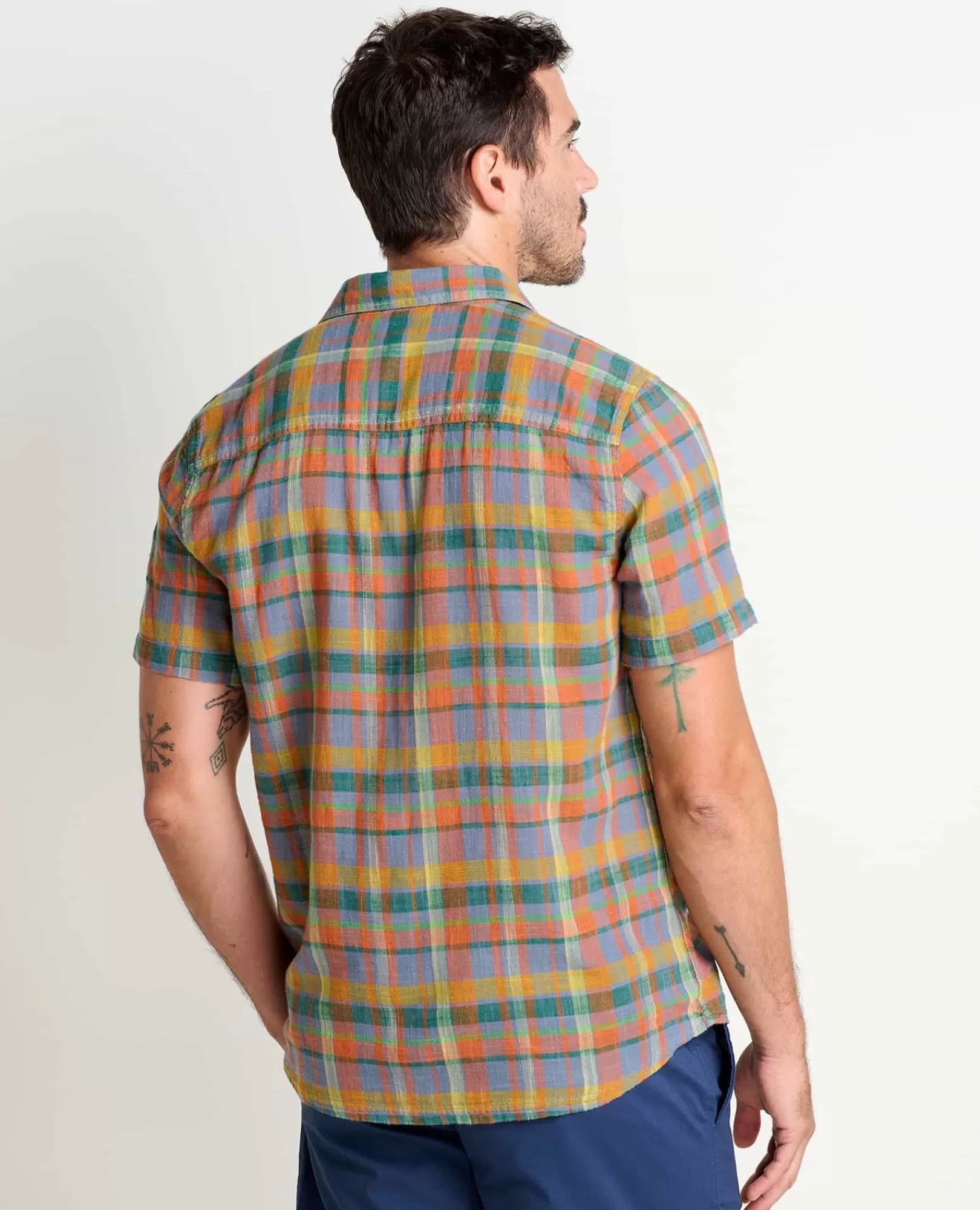 Salton Organic Cotton Slub Short Sleeve Shirt in North Shore II