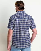 Smythy Organic Cotton Plaid Short Sleeve Shirt in Chai Ikat
