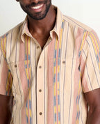 Smythy Organic Cotton Plaid Short Sleeve Shirt in Red Clay II