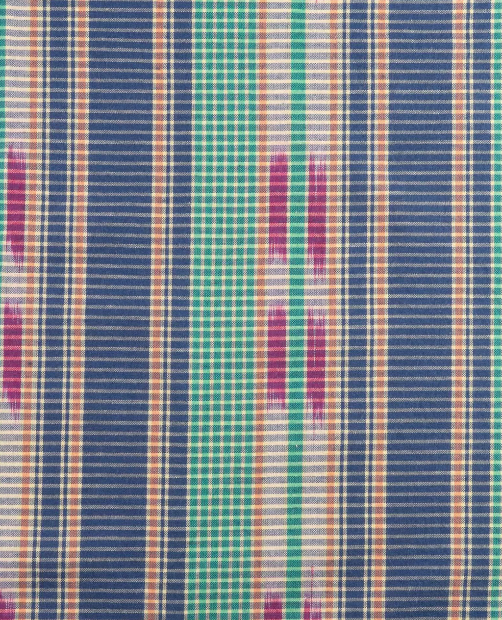 Smythy Organic Cotton Plaid Short Sleeve Shirt in Cornflower Ikat