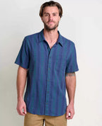Treescape Organic Cotton Dobby Short Sleeve Shirt in Silver Pine